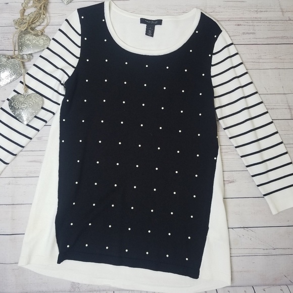 White House Black Market  Polka Dots Sweater Small - Picture 2 of 7